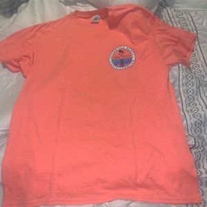 woman's coral colored ocean isle beach t-shirt